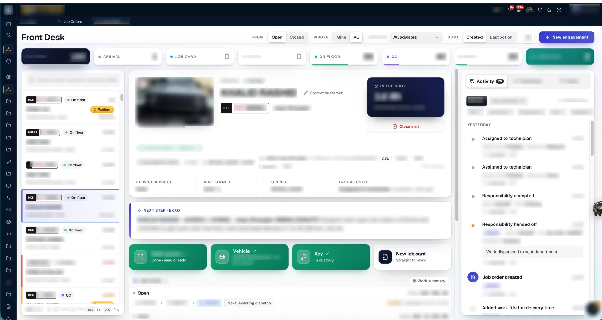 Ekko · client data blurred screen