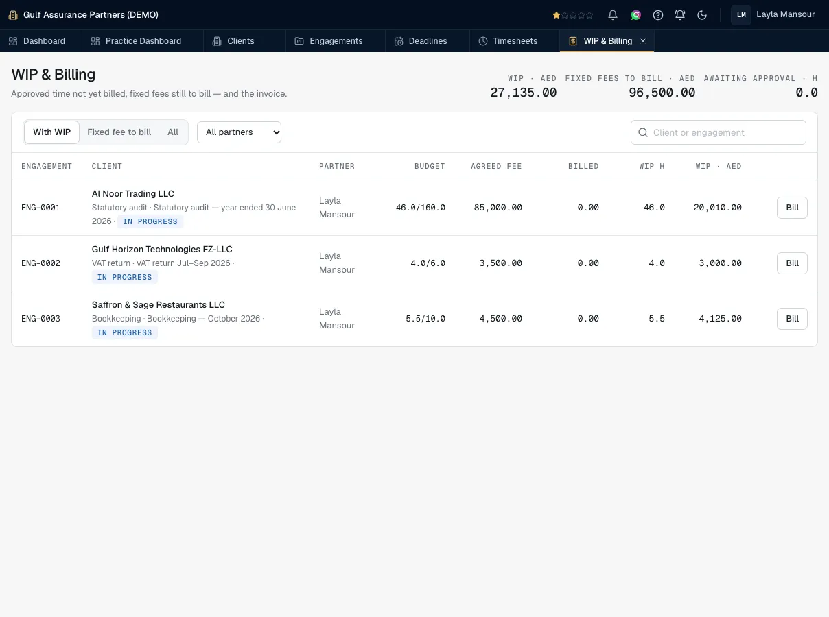 Ekko Audit · demo data screen