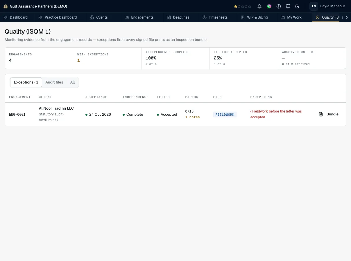 Ekko Audit · demo data screen