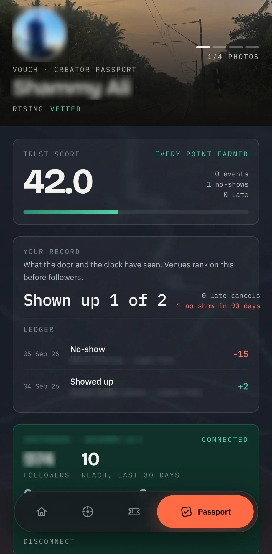 Vouch · in-app screen